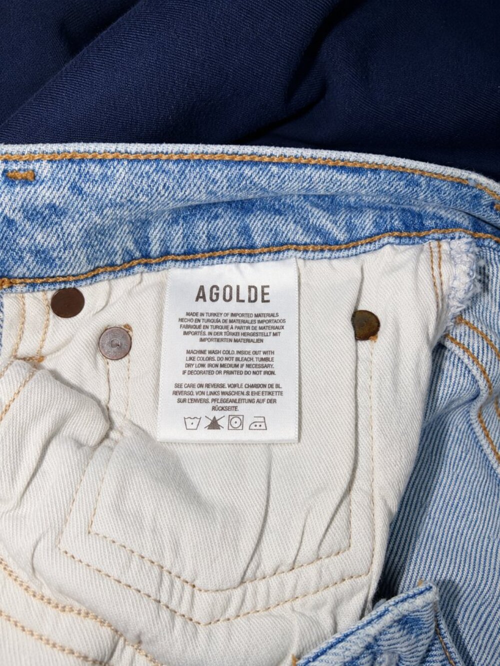 AGOLDE Merrel Jeans Size 29 High Rise Straight Raw Hem Premium Denim - Picture 5 of 6